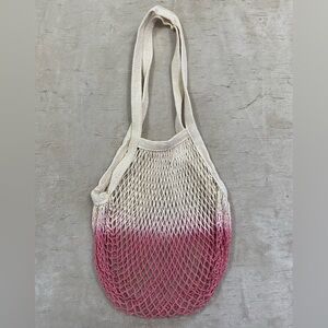 Pink and Cream Mesh Bag